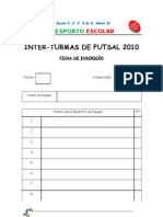 Ficha Inscrição Torneio de Futsal