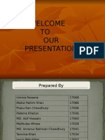 Welcome TO OUR Presentation