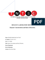 Biology Laboratory Report Enzyme Concentration and Rate of Reaction