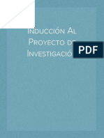 Inducción Al Proyecto de Investigación