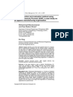 Supplier Selection and Evaluation Method Using Analytical Hierarchy Process (AHP) : A Case Study On An Apparel Manufacturing Organisation