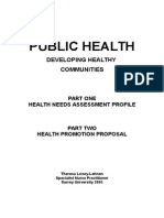 Public Health Needs Assessment Profile and Health Promotion Proposal by Theresa Lowry Lehnen Specialist Nurse Practitioner in Conjunction With Surrey University 2005