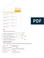 Present Perfect Vs Past Simple Test 1