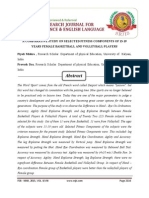 A Comparative Study On Selected Fitness Components of 13-19 Years Female Basketball and Volleyball Players