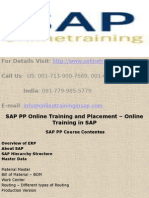 SAP PP (Production Planning) Online Training and Placement - Online Training in SAP