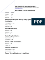 Weight Factors For Electrical Construction Work