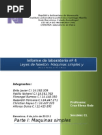 Informe de Laboratorio Nº4 Leyes de Newton. Maquinas Simples y Desplazamientos Sobre Un Plano