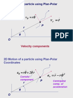 2D Motion of A Particle Using Plan-Polar Coordinates: Velocity Components