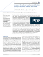 Single-Sided Deafness and Directional Hearing: Contribution of Spectral Cues and High-Frequency Hearing Loss in The Hearing Ear