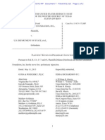 Defense Distributed v. U.S. Department of State Pltfs Mot For PI