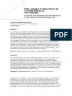 La Relación Entre Lenguaje y Pensamiento de Vigotsky en El Desarrollo de La Psicolingüística Moderna