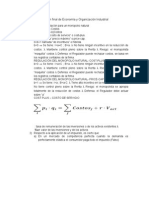 Examen Final de Economía y Organización Industrial