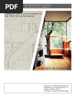 Comparación de Dos Obras Del Movimiento Moderno: Casas en Serie para Artesanos de 1924 de Le Corbusier y La Casa Fisher de Louis Kahn