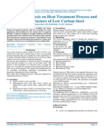 Study and Analysis On Heat Treatment Process and Microstructure of Low Carbon Steel