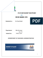 Internship Report On MCB Bank LTD