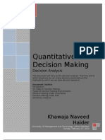 Decision Analysis in Quantitative Decision Making