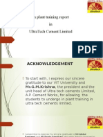 In Plant Training Report in Ultratech Cement Limited: Submitted By: P.Bharath Kumar Reddy