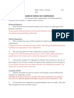 Latin American Peoples Win Independence Directions: After Reading The Document Below, Please Answer The Following Questions