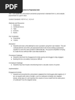 Polynomials and Polynomial Functions Lesson Plans