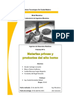 Materias Primas y Productos Del Alto Horno