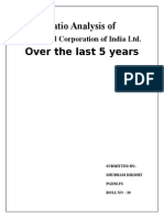 Ratio Analysis of Over The Last 5 Years: Power Grid Corporation of India LTD