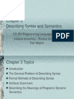 Describing Syntax and Semantics: CS 350 Programming Language Design Indiana University - Purdue University Fort Wayne