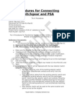 Procedures For Connecting Switchgear and PSA