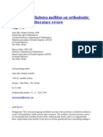 Influence of Diabetes Mellitus On Orthodontic Treatment