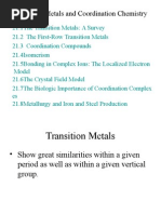 Transition Metals and Coordination Chemistry