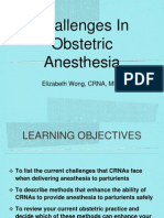 Challenges in Obstetric Anesthesia - Elizabeth Wong