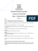 2006 FRACP Written Examination Paediatrics & Child