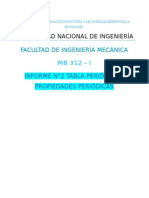 Informe 2 Química Tabla Periódica y Propiedades Periódicas