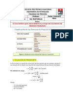 Ecuaciones Que Describen El Flujo de Fluidos en Medios Porosos