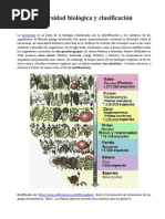 Diversidad Biológica y Clasificación