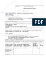 Lesson Plan Number and Conversions