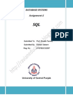 Assignment 2 (SQL)