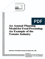 Model For Food Processing: Example of The Tomato Industry: Annual Planning