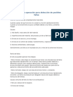 Instructivo de Operación para Detección de Posibles Fallas