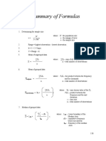 Summary of Formula - Statistics