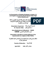 An Examination of Reading Strategies in Arabic (L1) and English (L2) Used by Saudi Female Public High School Adolescents