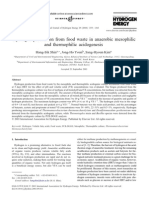 Hydrogen Production From Food Waste in Anaerobic Mesophilic and Thermophilic Acidogenesis