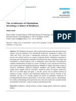 The Architecture of Metabolism. Inventing A Culture of Resilience