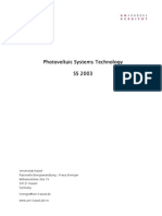 Photovoltaic Systems Technology SS 2003