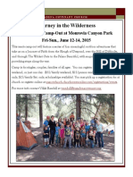 Journey in The Wilderness: All-Church Camp-Out at Monrovia Canyon Park Fri-Sun., June 12-14, 2015