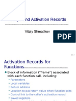 Scope and Activation Records: Vitaly Shmatikov