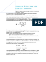 Uso de Indicadores Ácido - Base y de Oxidacion - Reduccion