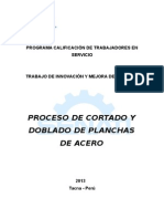 Proceso de Cortado y Doblado de Planchas de Acero