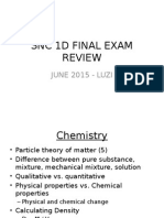 SNC 1d Exam Review