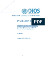 UN Peacekeepers' Sexual Abuse Detailed in Pre-Release “Evaluation of the Enforcement and Remedial Assistance Efforts for Sexual Exploitation and Abuse by the United Nations and Related Personnel in Peacekeeping Operations"