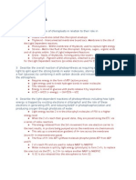 Topic 5 Notes: 2 Describe The Structure of Chloroplasts in Relation To Their Role in Photosynthesis